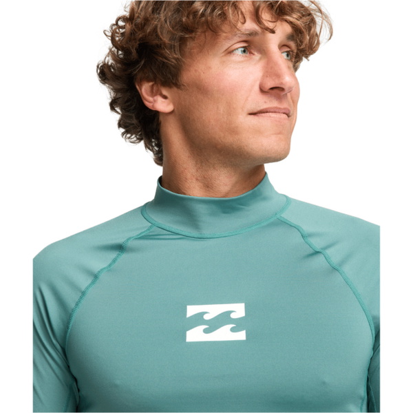 2026 Billabong Mens Waves All Day Short Sleeve Rash Vest EBYWR00101 - Sea Green